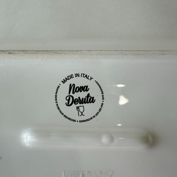 Sur La Table Nova Deruta Small White Blue & Yellow Floral Ceramic Platter Dish - Picture 3 of 4